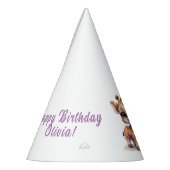 Schattigee giraffe gefeliciteerd feesthoedjes (Links)