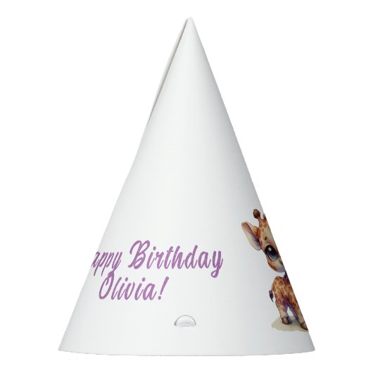 Schattigee giraffe gefeliciteerd feesthoedjes (Links)