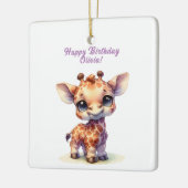 Schattigee giraffe gefeliciteerd keramisch ornament (Links)