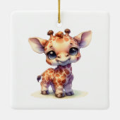 Schattigee giraffe gefeliciteerd keramisch ornament (Achterkant)