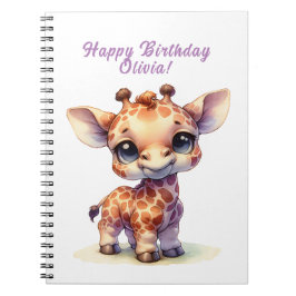 Schattigee giraffe gefeliciteerd notitieboek