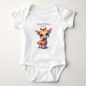Schattigee giraffe gefeliciteerd romper (Voorkant)