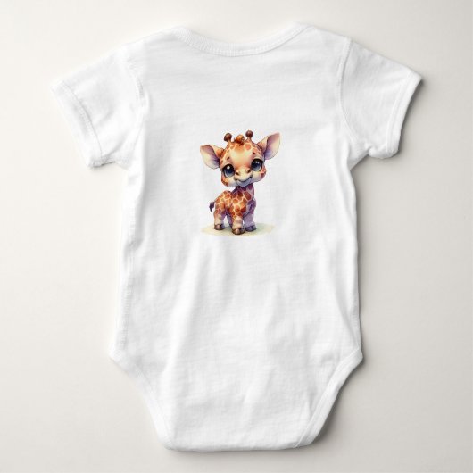 Schattigee giraffe gefeliciteerd romper (Achterkant)