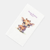 Schattigee giraffe gefeliciteerd servet (Hoek)