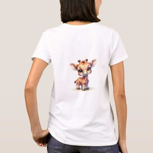 Schattigee giraffe gefeliciteerd t-shirt (Achterkant)