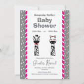 Schattigee Giraffe gender reveal Invitation Kaart (Voorkant)