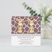 Schattigee Giraffe Gender Reveal Party Kaart (Staand voorkant)