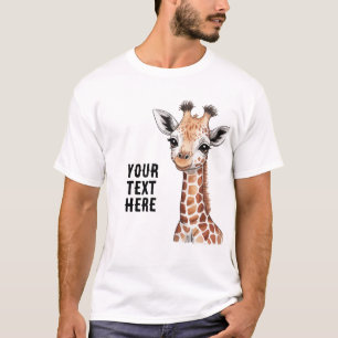 Schattigee Giraffe gepersonaliseerd T-shirt