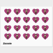 Schattigee Giraffe Gezicht Roze Dierenbontpatroon Hart Sticker (Vel)