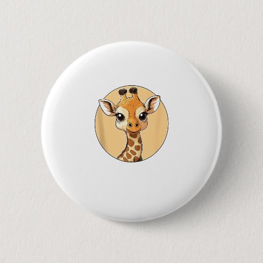 Schattigee Giraffe Gezicht Schattigee Ogen Safari Ronde Button 5,7 Cm (Voorkant)