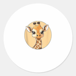 Schattigee Giraffe Gezicht Schattigee Ogen Safari  Ronde Sticker
