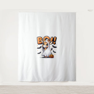 Schattigee Giraffe Ghost Boo Halloween Kostuum Zoo Wandkleed