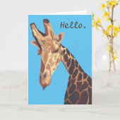 Schattigee Giraffe Hallo Wenskaart hoofd schildere Kaart (Gele Bloem)
