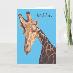 Schattigee Giraffe Hallo Wenskaart hoofd schildere Kaart