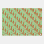 Schattigee Giraffe Hand-Illustrated Whimsical Wild Inpakpapier Vel (Voorkant 3)