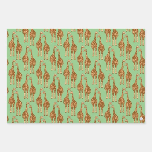 Schattigee Giraffe Hand-Illustrated Whimsical Wild Inpakpapier Vel (Voorkant 3)