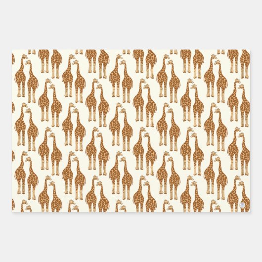 Schattigee Giraffe Hand-Illustrated Whimsical Wild Inpakpapier Vel (Voorkant 2)