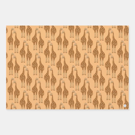 Schattigee Giraffe Hand-Illustrated Whimsical Wild Inpakpapier Vel (Voorkant)