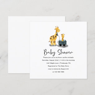 Schattigee Giraffe Illustratie Baby shower Kaart