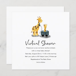 Schattigee Giraffe Illustratie Virtueel Baby showe Kaart