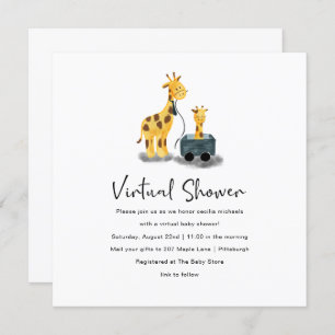 Schattigee Giraffe Illustratie Virtueel Baby showe Kaart