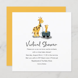 Schattigee Giraffe Illustratie Virtueel Baby showe Kaart