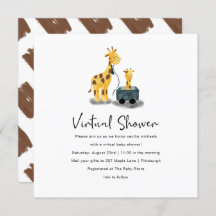 Schattigee Giraffe Illustratie Virtueel Baby showe