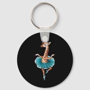 Schattigee Giraffe in een tutu dansen als een ball Sleutelhanger