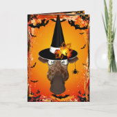 Schattigee Giraffe in Heksen Pet Halloween Kaart (Voorkant)