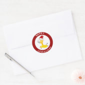 Schattigee Giraffe in Santa Hat Rode Kerst sticker (Envelop)