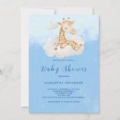 Schattigee Giraffe Jongen Baby shower Uitnodiging (Voorkant)