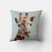 Schattigee Giraffe kantelkop Kussen (Achterkant)