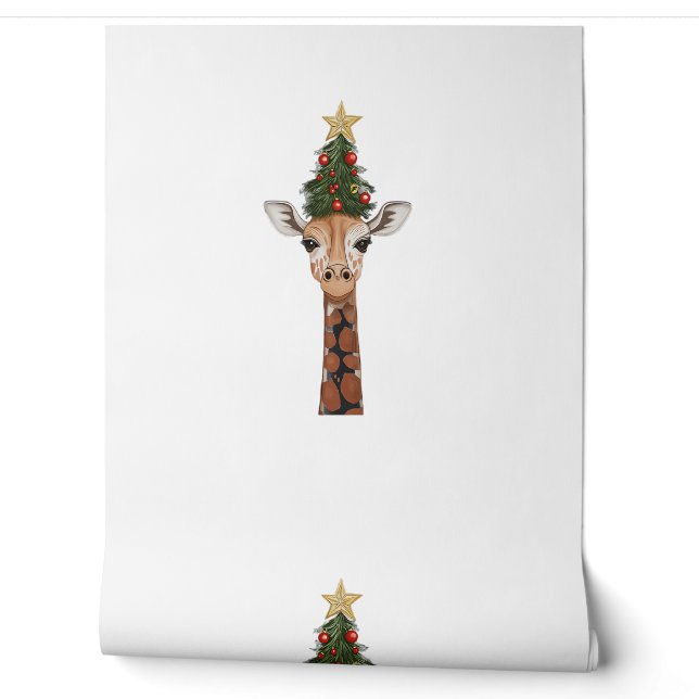 Schattigee Giraffe kerstboom Giraffe liefhebbers _ Behang (Afrollen)