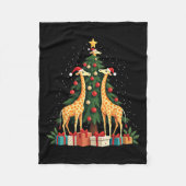 Schattigee Giraffe Kerstboom Giraffe Lovers Xmas H Fleece Deken (Voorkant)