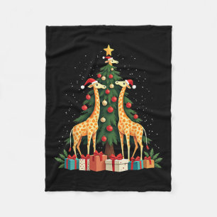 Schattigee Giraffe Kerstboom Giraffe Lovers Xmas H Fleece Deken