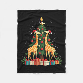 Schattigee Giraffe Kerstboom Giraffe Lovers Xmas H Fleece Deken