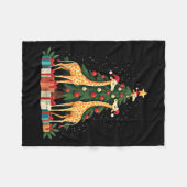Schattigee Giraffe Kerstboom Giraffe Lovers Xmas H Fleece Deken (Voorkant (Horizontaal))