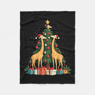 Schattigee Giraffe Kerstboom Giraffe Lovers Xmas H Fleece Deken
