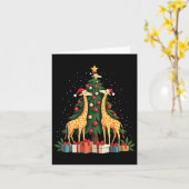 Schattigee Giraffe Kerstboom Giraffe Lovers Xmas H Kaart (Gele Bloem)