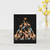Schattigee Giraffe Kerstboom Giraffe Lovers Xmas H Kaart (Gele Bloem)