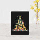 Schattigee Giraffe Kerstboom Giraffe Lovers Xmas H Kaart (Gele Bloem)