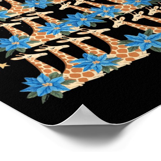 Schattigee Giraffe Kerstboom Giraffe Lovers Xmas H Poster (Hoek)