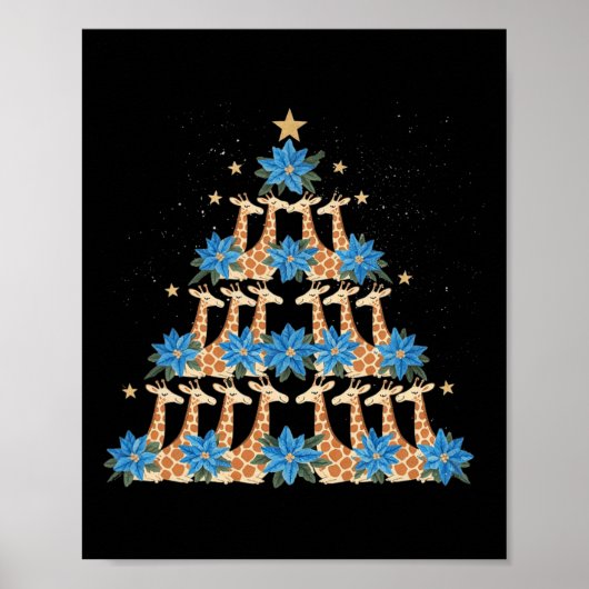 Schattigee Giraffe Kerstboom Giraffe Lovers Xmas H Poster (Voorkant)