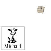 Schattigee Giraffe Kind Handtekening Rubberstempel (Gestempeld)