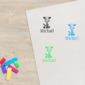 Schattigee Giraffe Kind Handtekening Rubberstempel