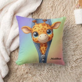 Schattigee Giraffe Kinder  naam Kussen
