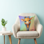 Schattigee Giraffe Kinder  naam Kussen (Stoel)