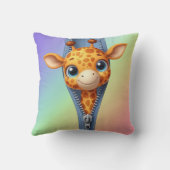 Schattigee Giraffe Kinder  naam Kussen (Achterkant)