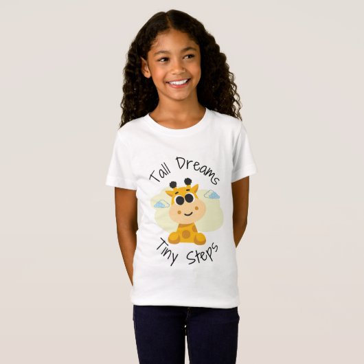 Schattigee Giraffe Kinder T-shirt – Cartoon Animal (Voorkant volledig)