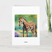 Schattigee Giraffe kleindochter 5e verjaardag Kaar Kaart (Achterkant)